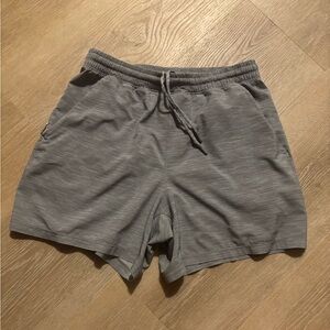 lululemon athletica Men's Heathered Gray Athletic Drawcord Shorts